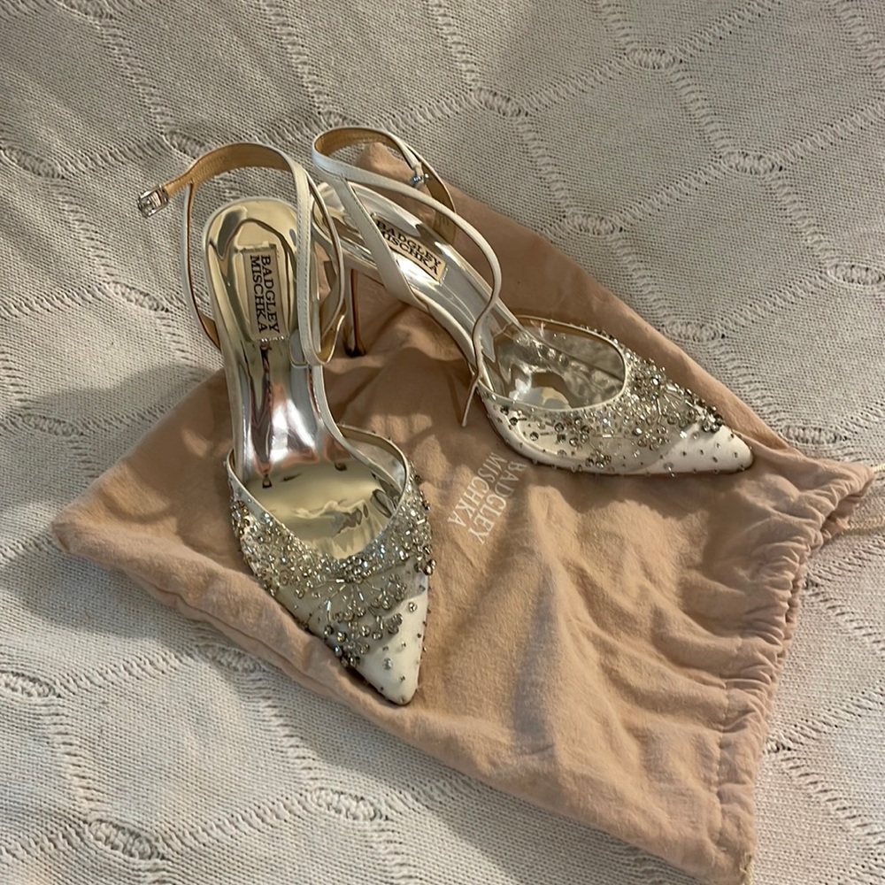 Badgley Mischka beaded wedding heels